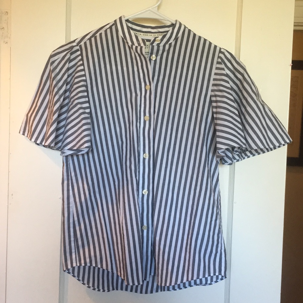 Kate Spade Black and White Striped Blouse